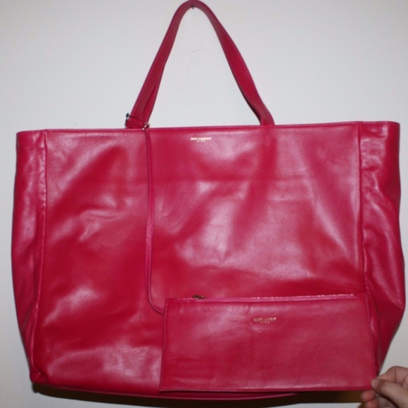 SAINT LAURENT LEATHER TOTE BAG HANDBAG & WALLET - Picture 1 of 11